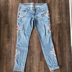 Robin's Jean Light Blue Embroidered Skinny Jeans